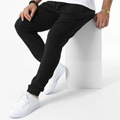 Promo 💯 Pantalon Jogging OTB-6 Noir de Uniplay 🔔 -Uniplay Soldes uniplay 341156 OTB 6 BLACK 20221010T152558 03
