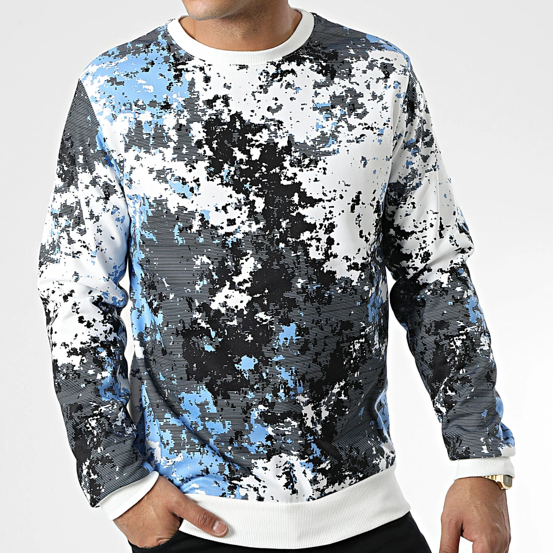 Meilleure affaire 💯 Sweat Crewneck SH-68 Blanc Bleu Clair de Uniplay 💯 5 Meilleure affaire 💯 Sweat Crewneck SH-68 Blanc Bleu Clair de Uniplay 💯 – Image 3