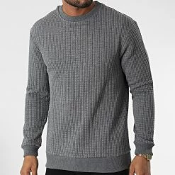 De gros ⭐ Sweat Crewneck OTS-15 Gris Anthracite de Uniplay 🎁 -Uniplay Soldes uniplay 341208 OTS 15 GREY 20221007T154820 03