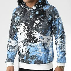 Meilleur prix 🌟 Sweat Capuche SH-67 Blanc Bleu Clair de Uniplay 🎁