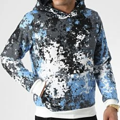 Meilleur prix 🌟 Sweat Capuche SH-67 Blanc Bleu Clair de Uniplay 🎁 -Uniplay Soldes uniplay 341273 SH 67 01 20221004T154804 03