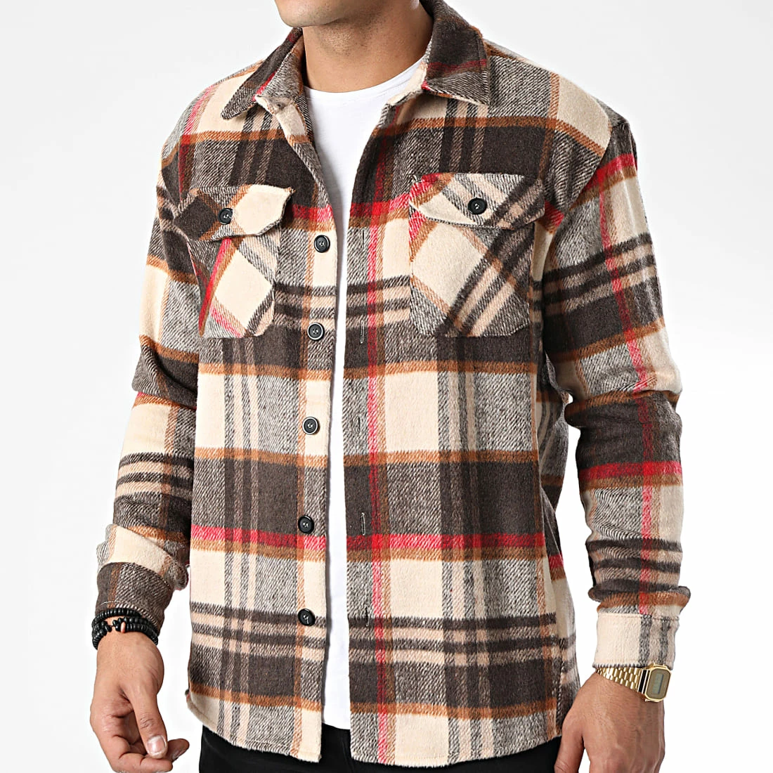 Top 10 😉 Surchemise A Carreaux C156 Beige Marron de Uniplay 🧨 5 Top 10 😉 Surchemise A Carreaux C156 Beige Marron de Uniplay 🧨 – Image 3