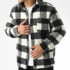 De gros ✨ Veste Fourrure A Carreaux T3A92 Noir Blanc de Uniplay 🌟