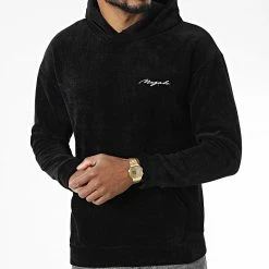 Promo 🎉 Sweat Capuche UY934 Noir de Uniplay ✔️ -Uniplay Soldes uniplay 341344 UY934 BLACK 20221006T161355 03