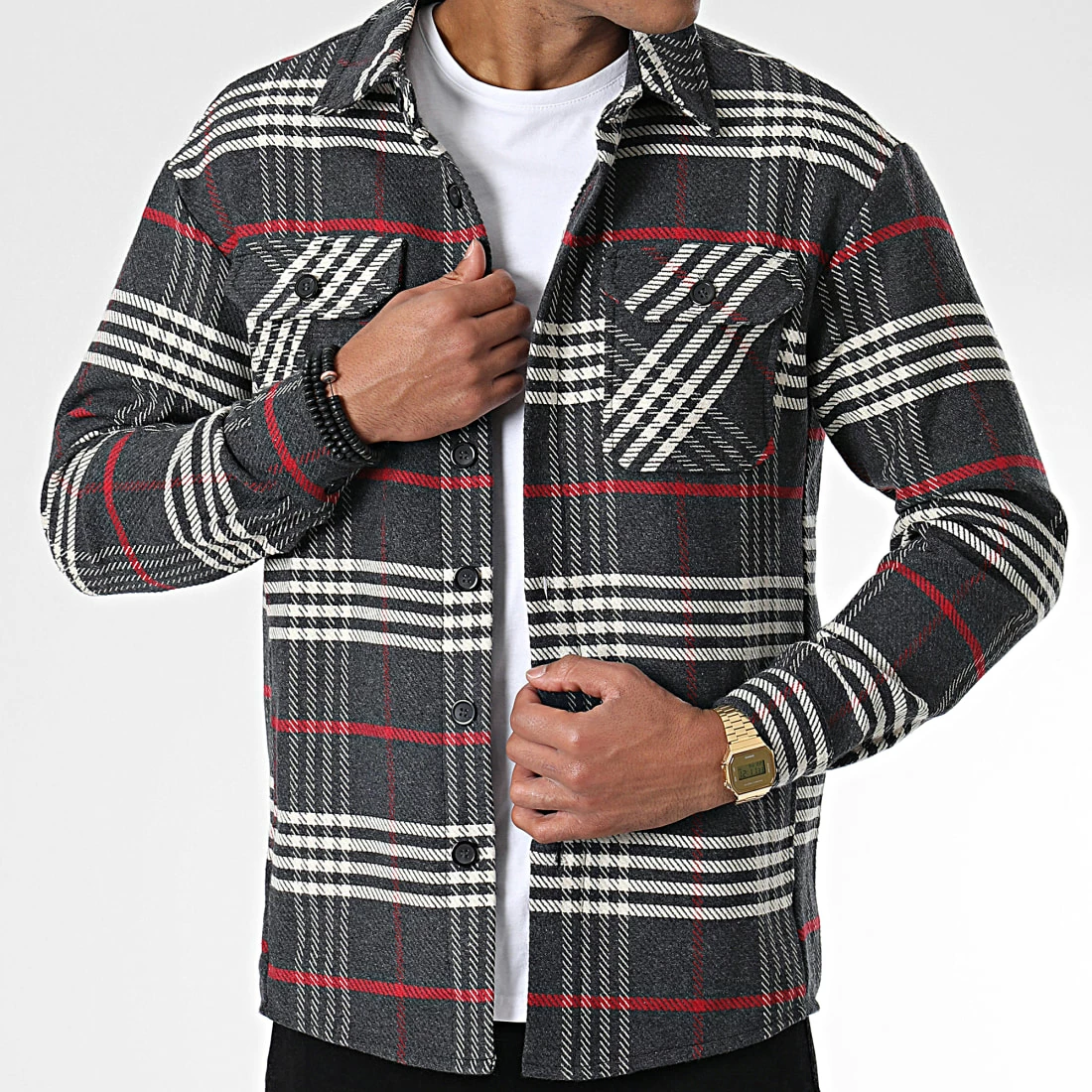 Meilleure vente ❤️ Surchemise A Carreaux C161 Gris Anthracite de Uniplay ❤️ 3 Meilleure vente ❤️ Surchemise A Carreaux C161 Gris Anthracite de Uniplay ❤️