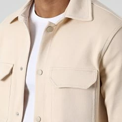 Remise 👏 Chemise Manches Longues OTS-16 Beige de Uniplay 💯 -Uniplay Soldes uniplay 345070 OTS 16 STONE 20221025T153028 02