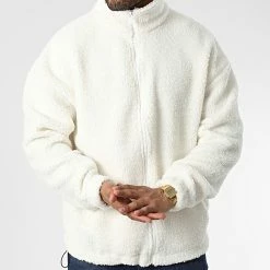 Meilleure affaire 🔥 Veste Zippée Polaire UY932 Beige de Uniplay ⌛ -Uniplay Soldes uniplay 345116 UY932 WHITE 20221024T160337 03