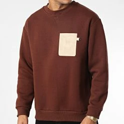 Coupon 😀 Sweat Crewneck OTS 4 Marron de Uniplay 🛒