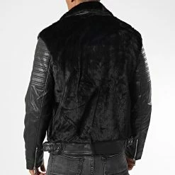 Sortie ✨ Veste Biker Fourrure UP-T8852 Noir de Uniplay ✔️ -Uniplay Soldes uniplay 345261 UP T8852 BLACK 20221027T151446 04