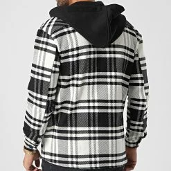 Meilleure affaire 💯 Surchemise Capuche A Carreaux C158 Beige Noir de Uniplay 😀 -Uniplay Soldes uniplay 346619 UP C158 BLACK 20221103T161955 04