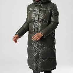 Tout neuf ❤️ Doudoune Longue A Capuche VS-J11 Vert Kaki de Uniplay 👍