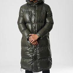 Tout neuf ❤️ Doudoune Longue A Capuche VS-J11 Vert Kaki de Uniplay 👍 -Uniplay Soldes uniplay 346632 VS J11 KHAKI 20221103T162107 03